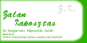 zalan kaposztas business card